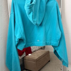 ALO Yoga Turquoise Hoodie Sweater